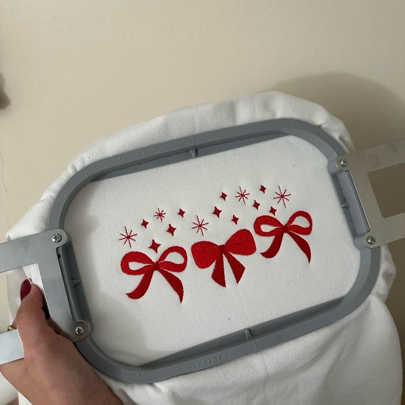 Red Bow Christmas Embroidered Sweatshirt