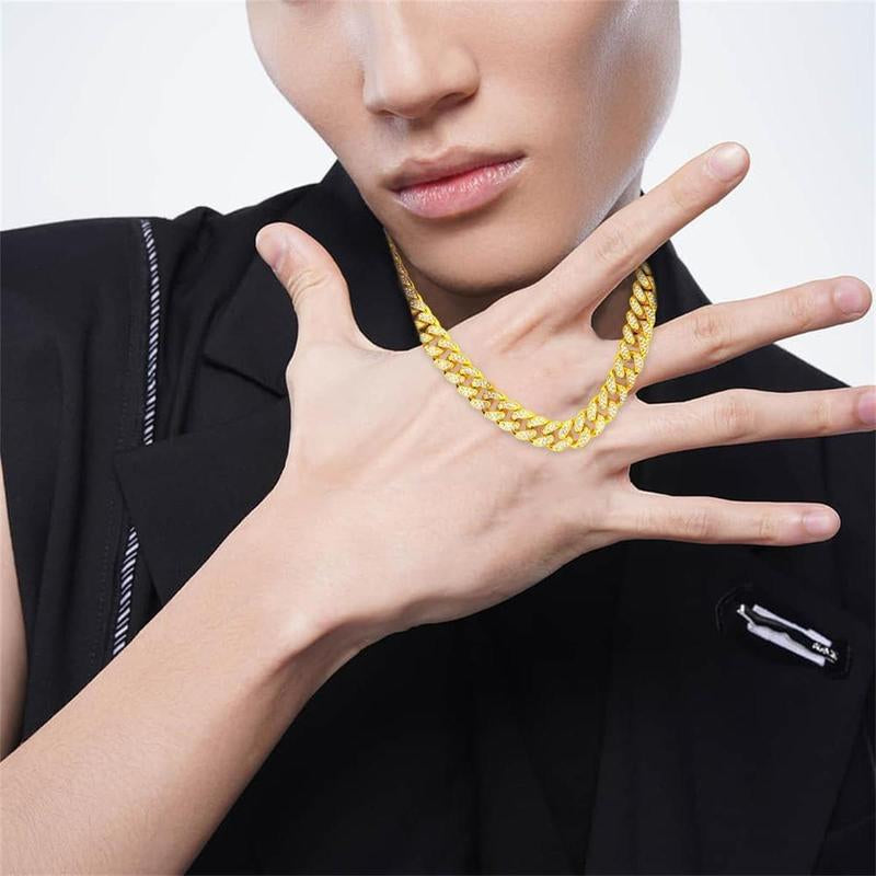 Cuban Link Chain for Men Women,Hip Hop Decoration,Iced Out Chain,Fashion Decoration