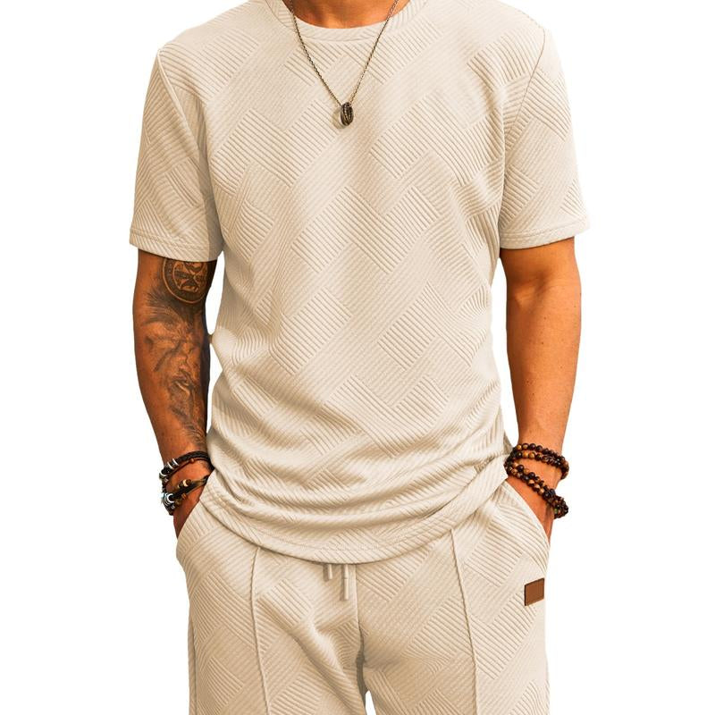 Dokotoo Men Mens Short Sets 2 Piece Outfits Summer Casual T-Shirts and Shorts Tracksuit Sets with Pockets Menswear Shortsleeve Crewneck Clothes Formal Fathersdaygift Gamis