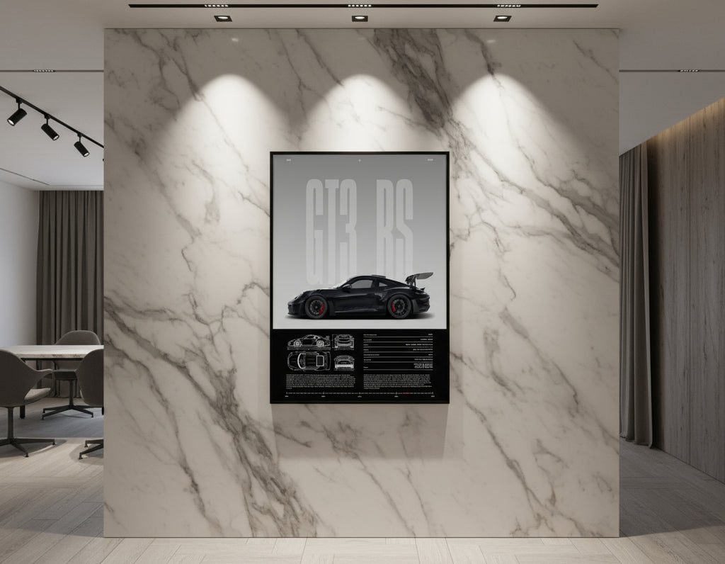 Porsche 911 GT3 RS Poster | Hyper Car Poster | Super Car Print | Art Print | Poster | Home Decor | Wall Decor Photo Satin