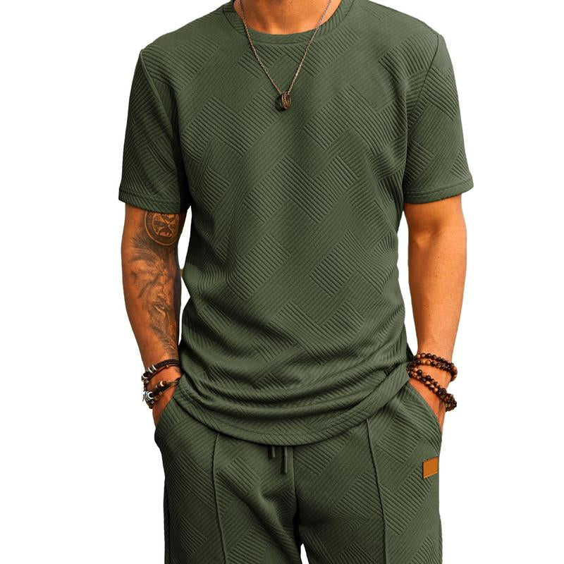 Dokotoo Men Mens Short Sets 2 Piece Outfits Summer Casual T-Shirts and Shorts Tracksuit Sets with Pockets Menswear Shortsleeve Crewneck Clothes Formal Fathersdaygift Gamis