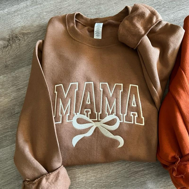 MAMA Embroidered Unisex Sweatshirt Pullover Crewneck