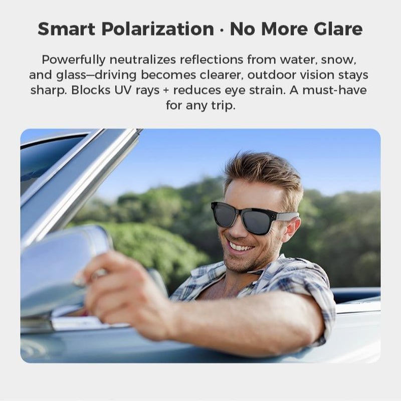 Smart Glasses Camera, Polarized Sunglasses with Built-In Microphone & Speaker, Voice Assistant, UV Protective & Audio Sunscreen Multifunctional Smart Glasses, Wearable Smart Eyewear