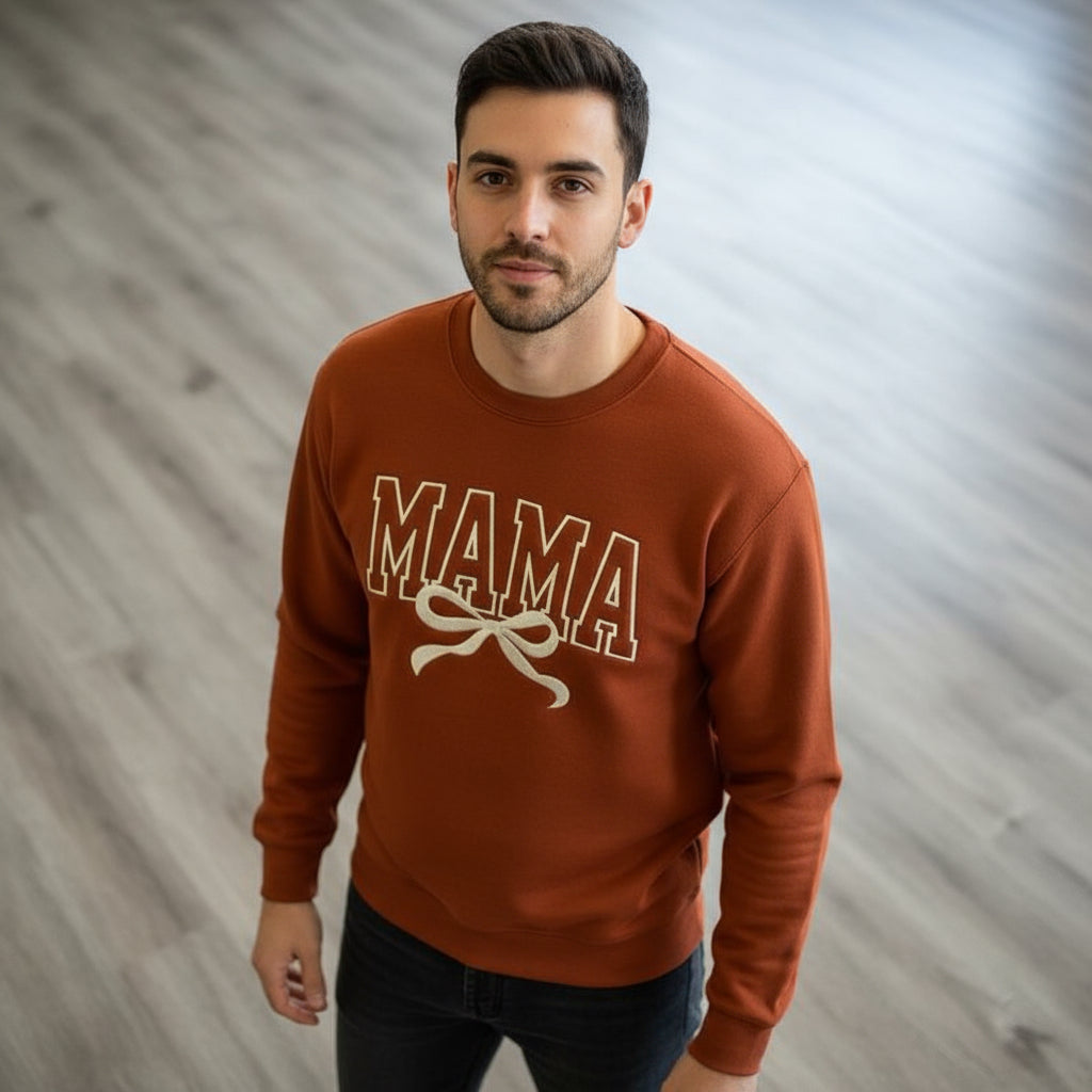 MAMA Embroidered Unisex Sweatshirt Pullover Crewneck