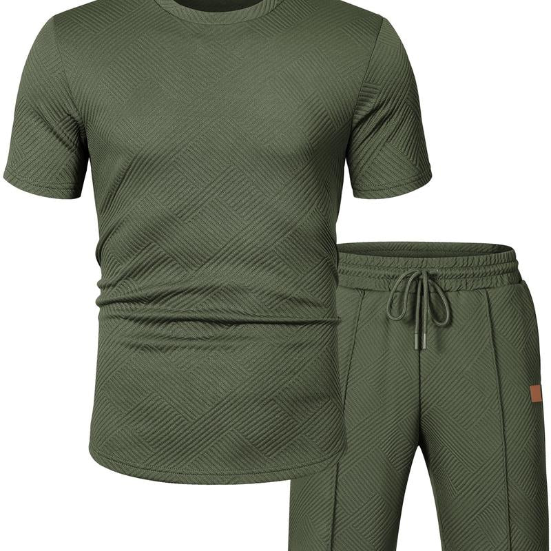 Dokotoo Men Mens Short Sets 2 Piece Outfits Summer Casual T-Shirts and Shorts Tracksuit Sets with Pockets Menswear Shortsleeve Crewneck Clothes Formal Fathersdaygift Gamis