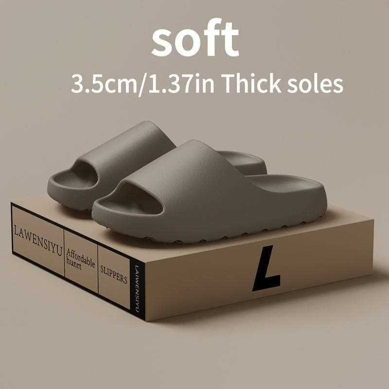 Couple plus Size Platform Pillow Slippers Slides - Lightweight Open Toe Shower Sandals for Indoor & Outdoor Thick Sole