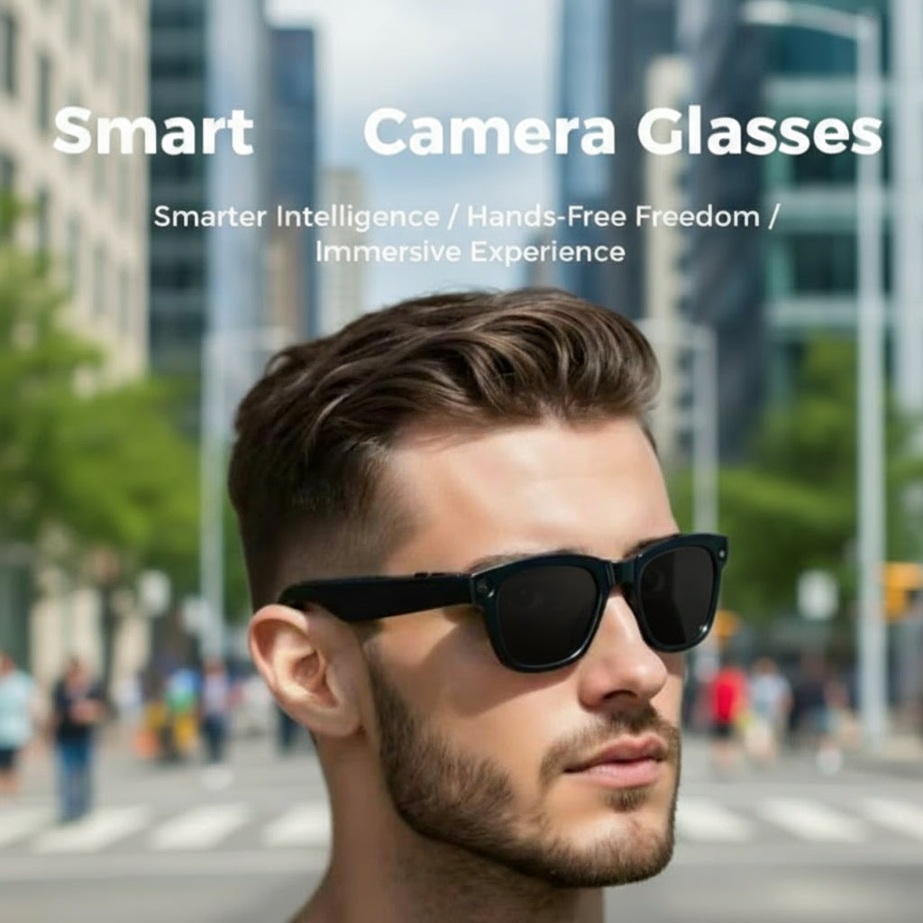 Smart Glasses Camera, Polarized Sunglasses with Built-In Microphone & Speaker, Voice Assistant, UV Protective & Audio Sunscreen Multifunctional Smart Glasses, Wearable Smart Eyewear