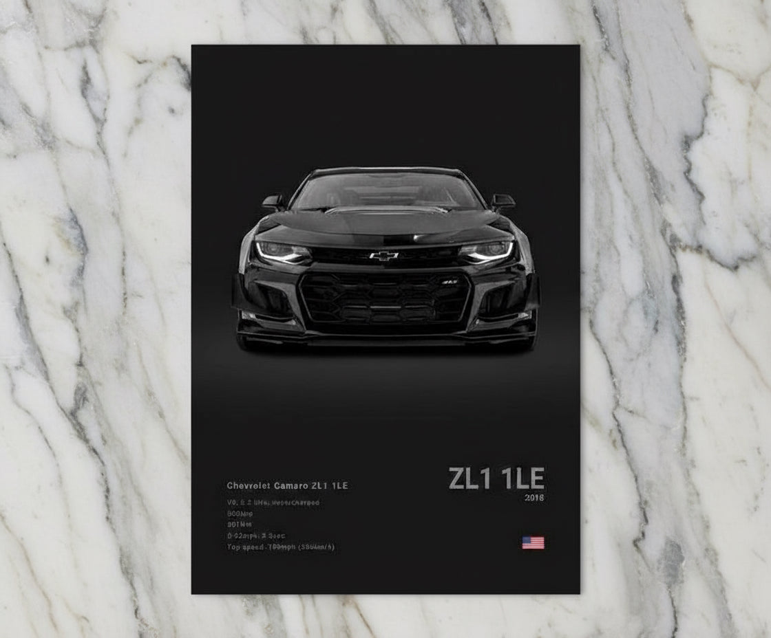 Chevrolet Camaro ZL1 1LE Poster No Framed Prints, Gifts for Men, Vintage Cars Posters, Car Lovers Gifts, Car Wall Art Room Decor