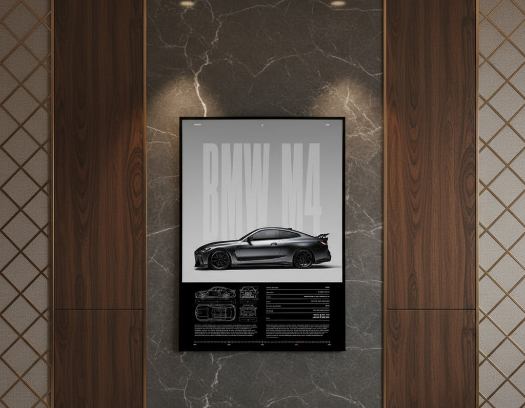 BMW M4 Competition Poster | Car Poster | Super Car | Home Decor | Wall Decor