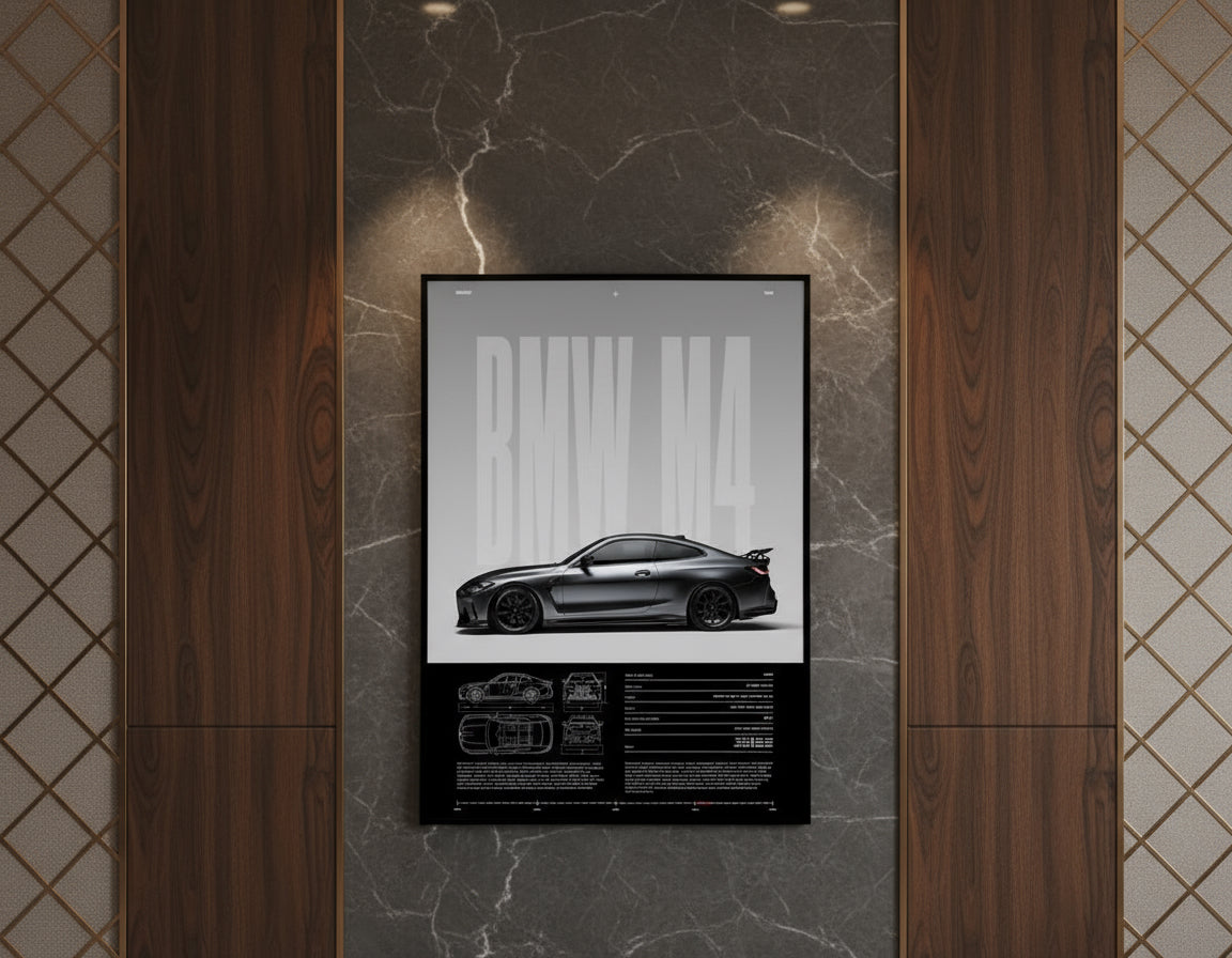 BMW M4 Competition Poster | Car Poster | Super Car | Home Decor | Wall Decor