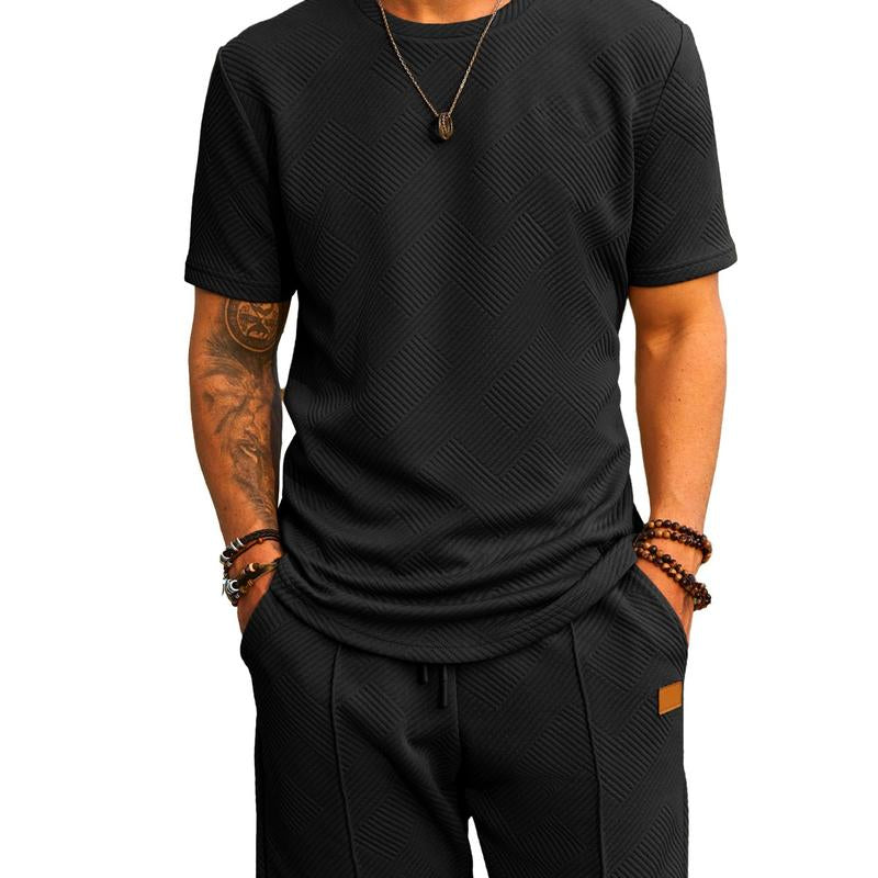 Dokotoo Men Mens Short Sets 2 Piece Outfits Summer Casual T-Shirts and Shorts Tracksuit Sets with Pockets Menswear Shortsleeve Crewneck Clothes Formal Fathersdaygift Gamis