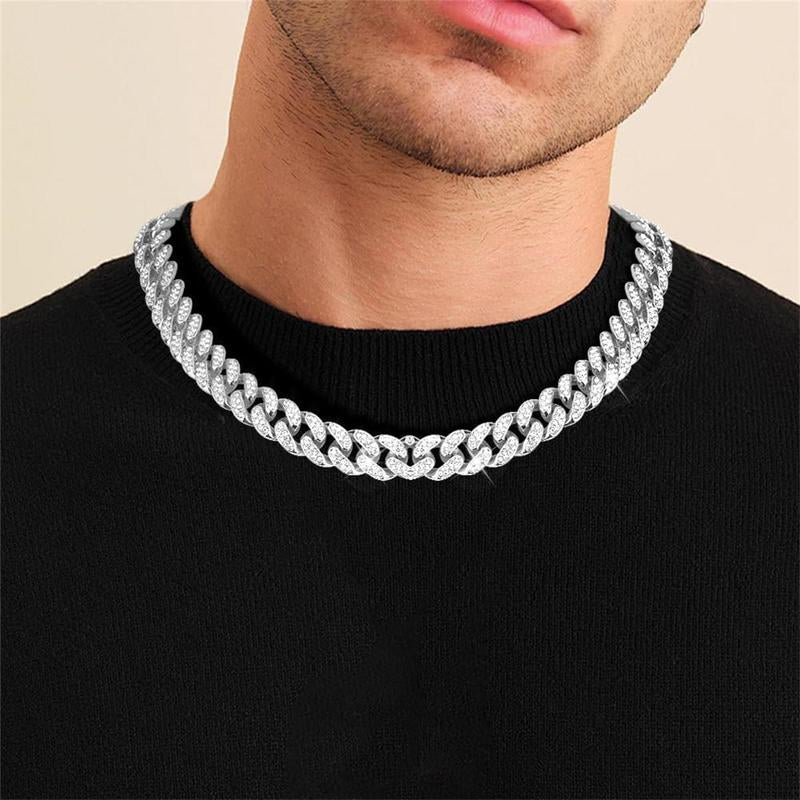 Cuban Link Chain for Men Women,Hip Hop Decoration,Iced Out Chain,Fashion Decoration