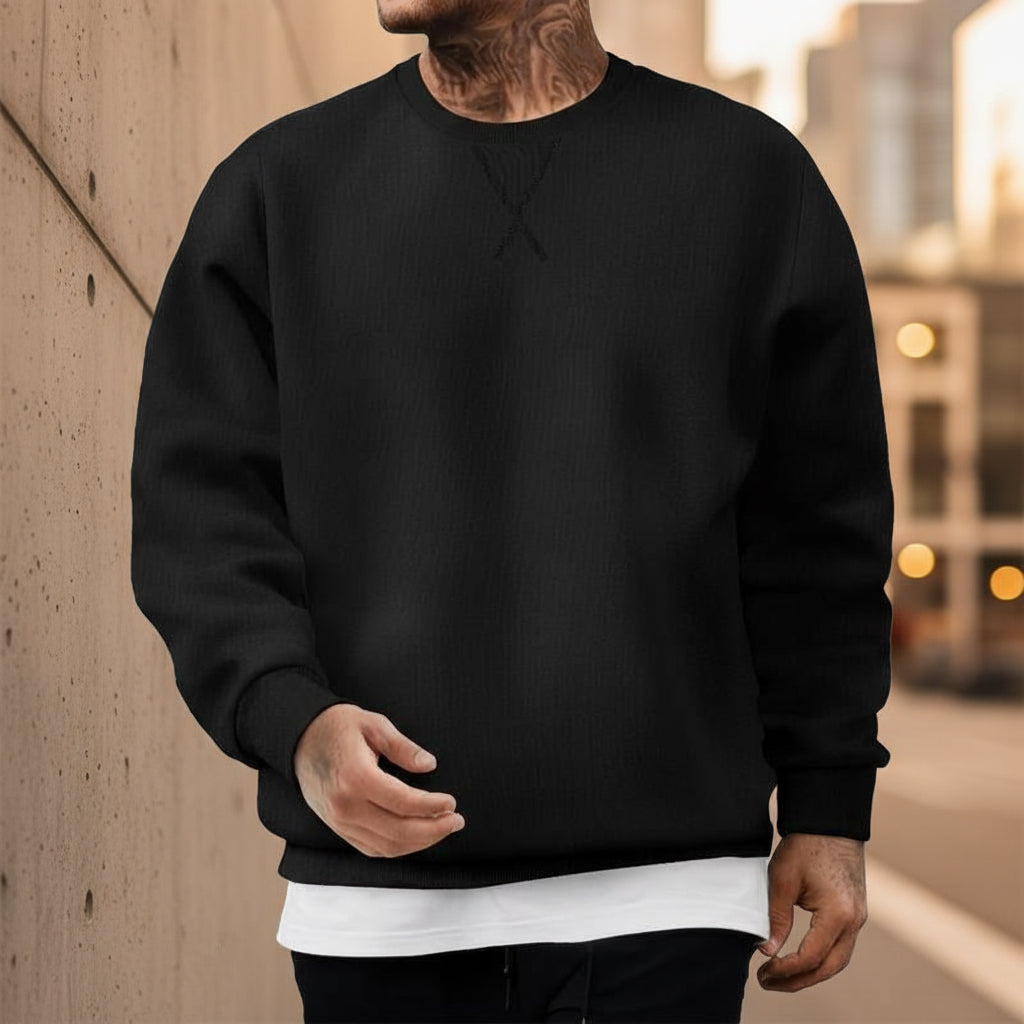 Dokotoo Men Classic Men'S Crewneck Sweatshirts Solid Color Fleece Warm Pullover Long Sleeve Casual Tops for Everyday Comfort & Style