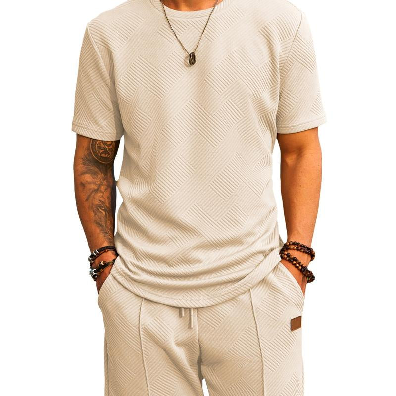 Dokotoo Men Mens Short Sets 2 Piece Outfits Summer Casual T-Shirts and Shorts Tracksuit Sets with Pockets Menswear Shortsleeve Crewneck Clothes Formal Fathersdaygift Gamis