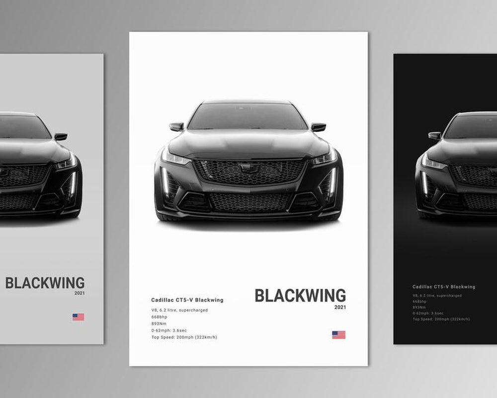 Cadillac CT5-V Blackwing Poster No Framed Prints, Gifts for Men, Vintage Cars Posters, Car Lovers Gifts, Car Wall Art Room Decor