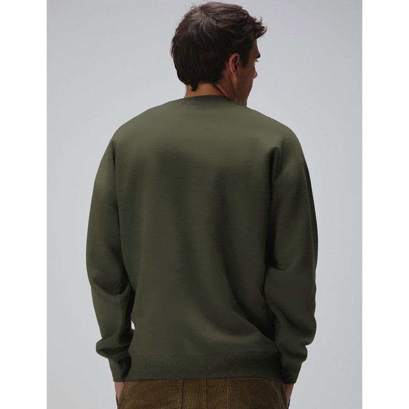 Dokotoo Men Classic Men'S Crewneck Sweatshirts Solid Color Fleece Warm Pullover Long Sleeve Casual Tops for Everyday Comfort & Style