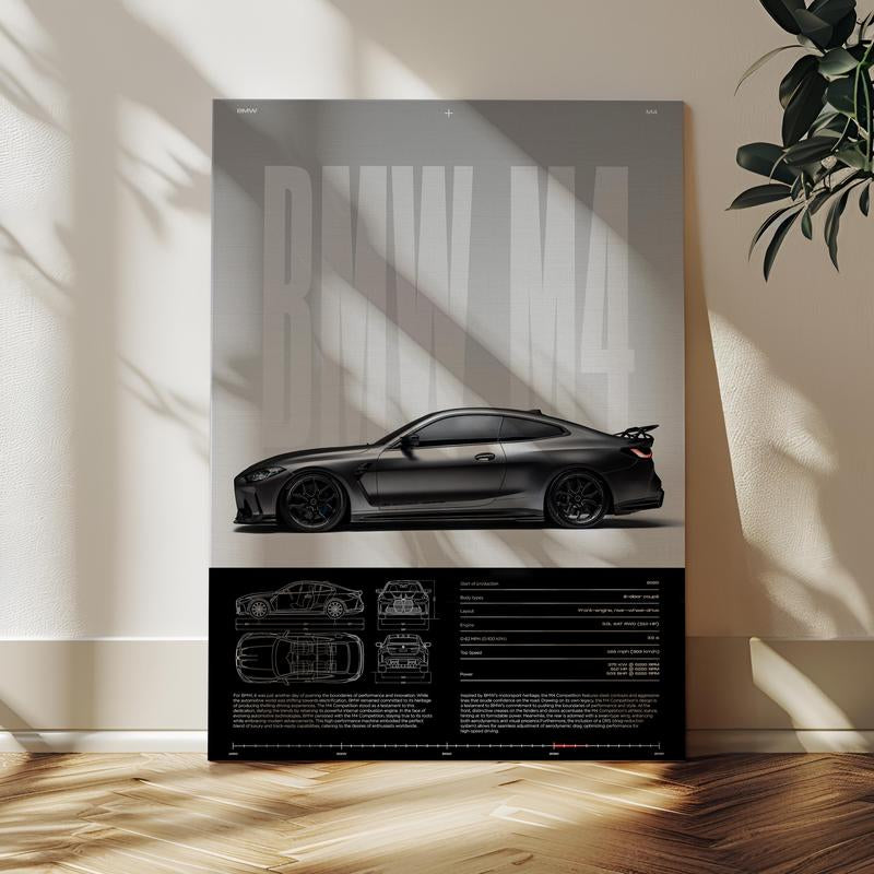 BMW M4 Competition Poster | Car Poster | Super Car | Home Decor | Wall Decor