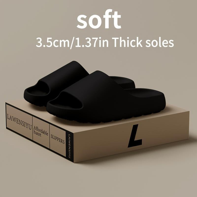 Couple plus Size Platform Pillow Slippers Slides - Lightweight Open Toe Shower Sandals for Indoor & Outdoor Thick Sole