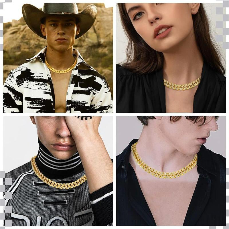 Cuban Link Chain for Men Women,Hip Hop Decoration,Iced Out Chain,Fashion Decoration