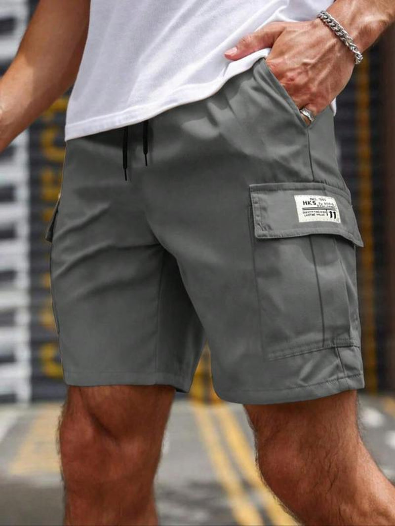 Men'S Solid Color Flap Pocket Cargo Shorts, Regular Fit Casual Fashion Comfy Shorts for Summer, Men'S Bottoms for Daily Wear, Breathable Athletic Shorts