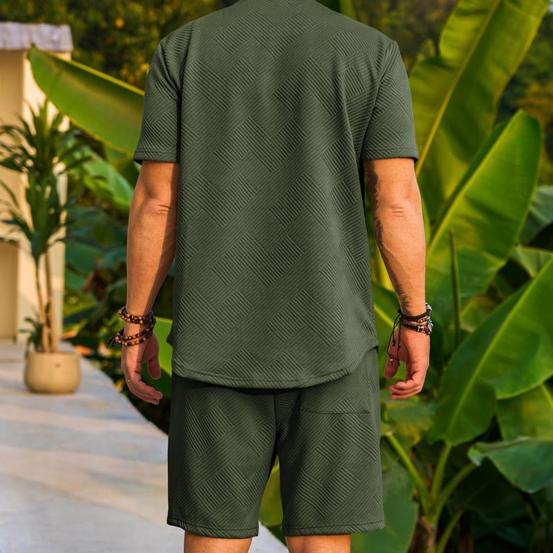 Dokotoo Men Mens Short Sets 2 Piece Outfits Summer Casual T-Shirts and Shorts Tracksuit Sets with Pockets Menswear Shortsleeve Crewneck Clothes Formal Fathersdaygift Gamis