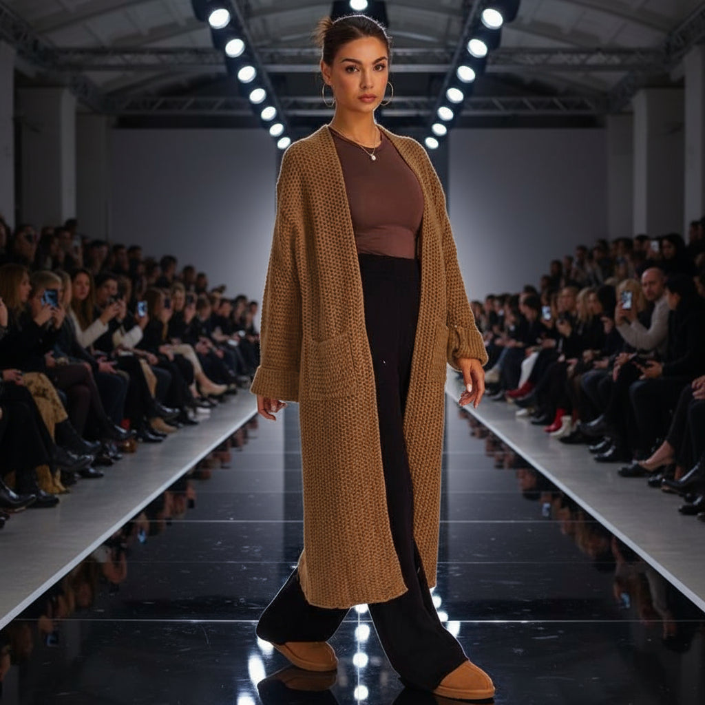 Joyfunear Women'S Autumn and Winter Knitted Long Sleeved Hoodie Casual Home Cardigan Long Sweater with Pockets